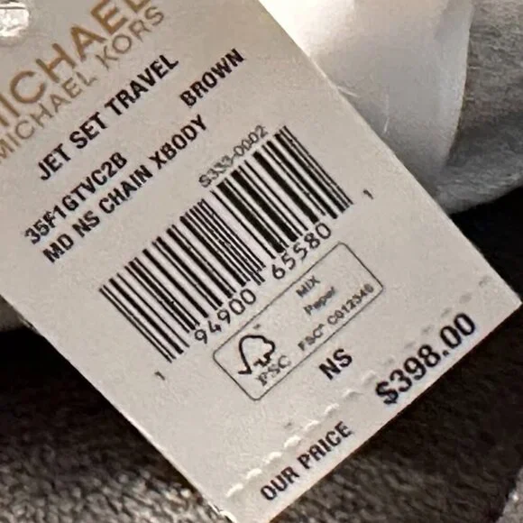 Michael Kors Jet Set Travel $398 Medium Signature Logo Crossbody Brown NWT - Picture 14 of 15